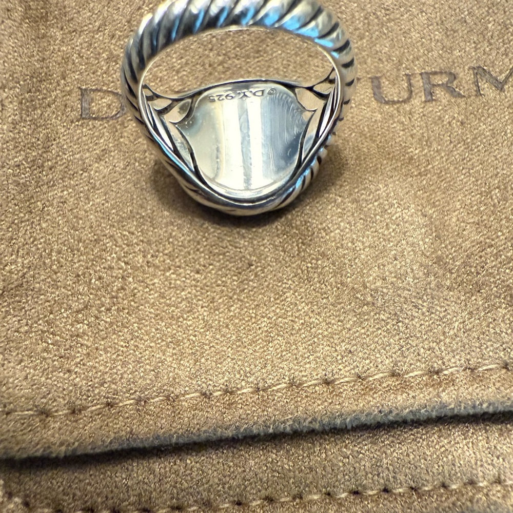 David Yurman Silver sculpted cable pinky Ring - Picture 3 of 5